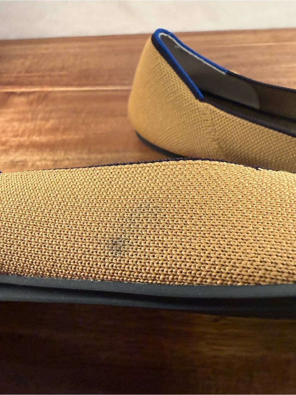 Rothy's Round Toe Flats in Golden Yellow with Black Piping Size 10.5 - Picture 6 of 10